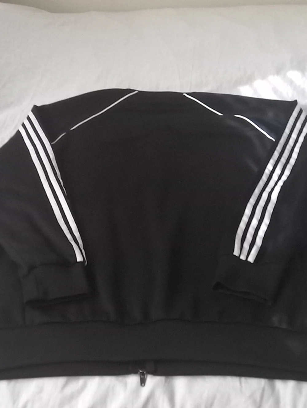 adidas Black Track Jacket with White Stripes 3XL